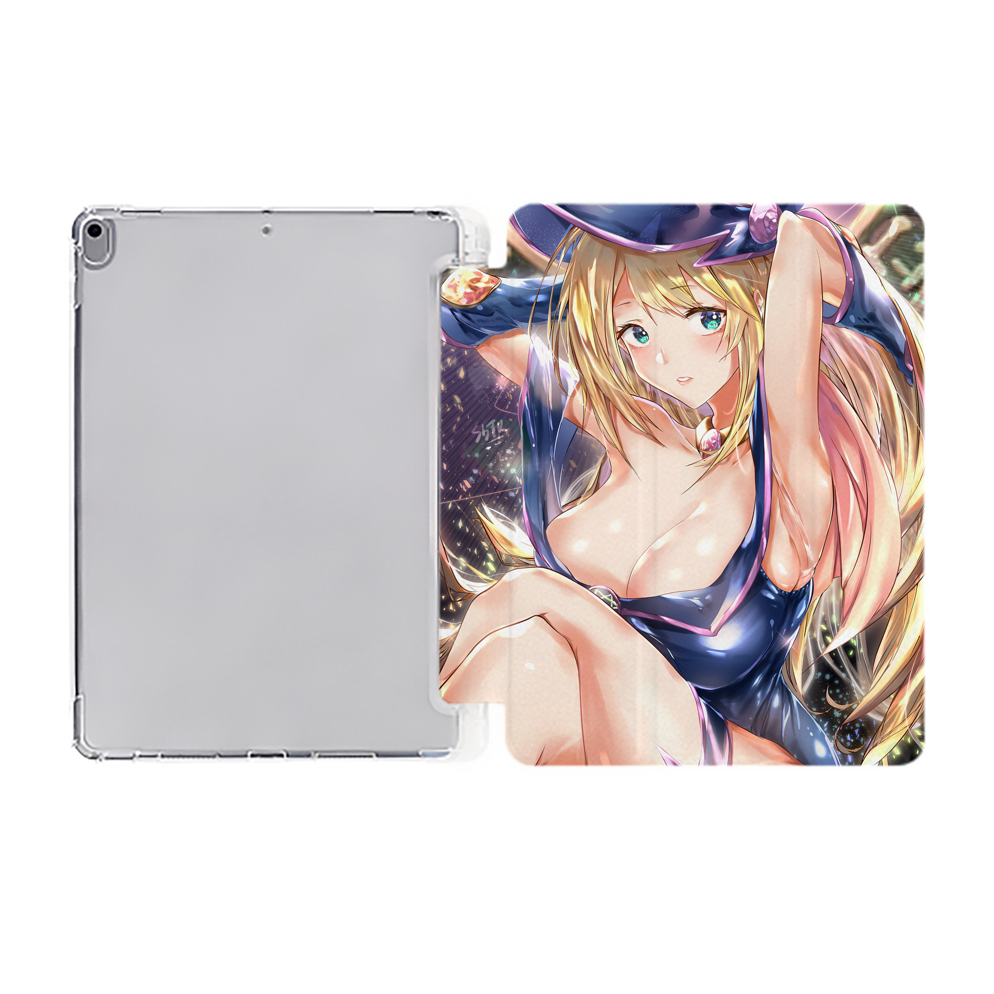 （画像用） 遊☆戯☆王 Yu-Gi-Oh! IPad ケース ペン収納付き 三つ折りスタンド PUレザー×シリコン 対応機種9.5/10.5/10.9インチ